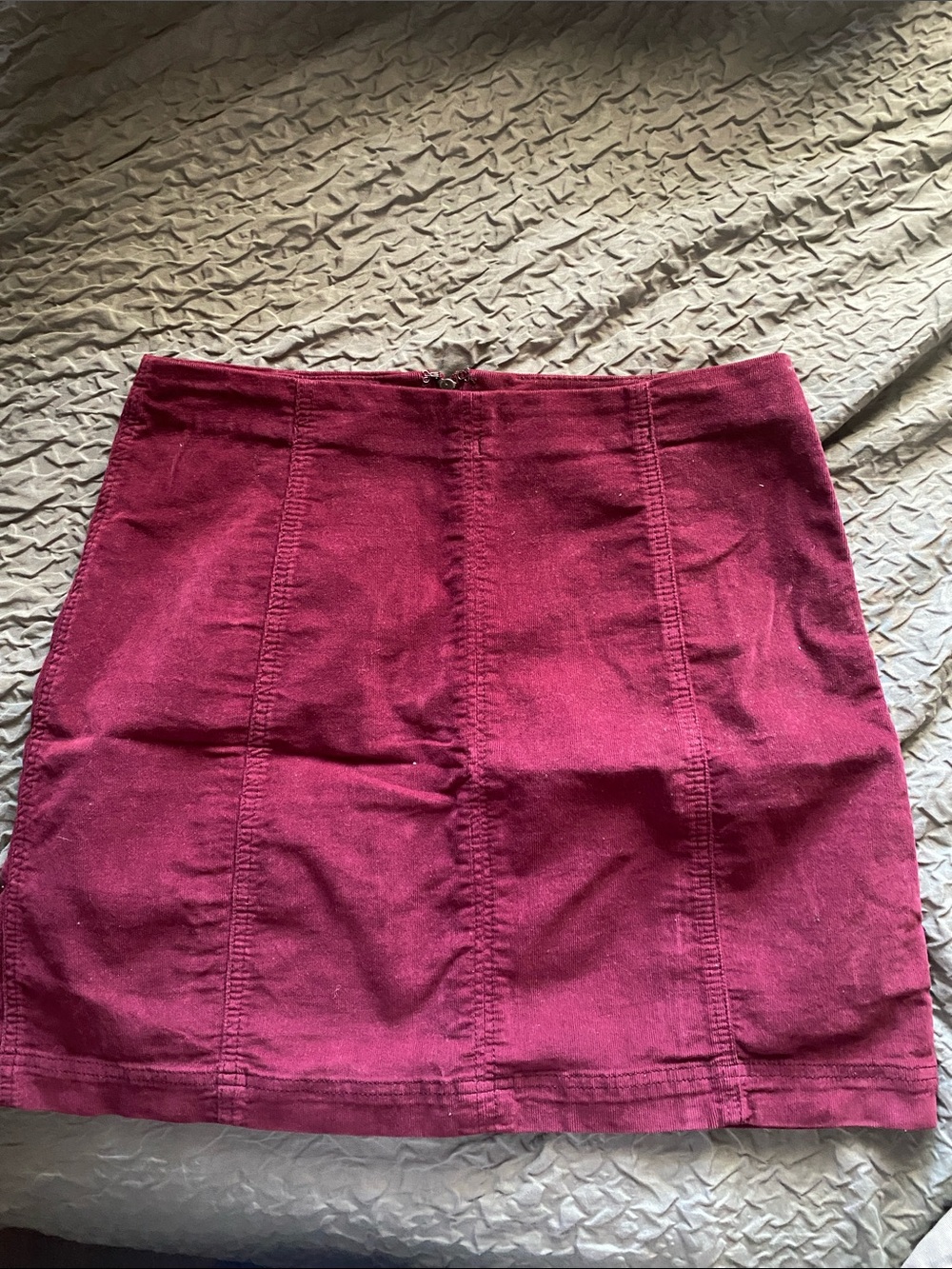 Free People Burgundy Corduroy Berry Mini Skirt